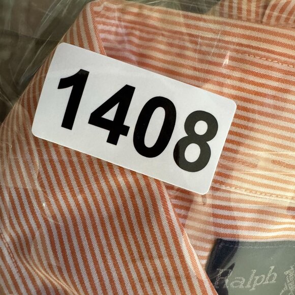Ralph Lauren Yarmouth Orange Pinstriped Button Down Shirt Mens Size 16 Pony Prep - Picture 6 of 6